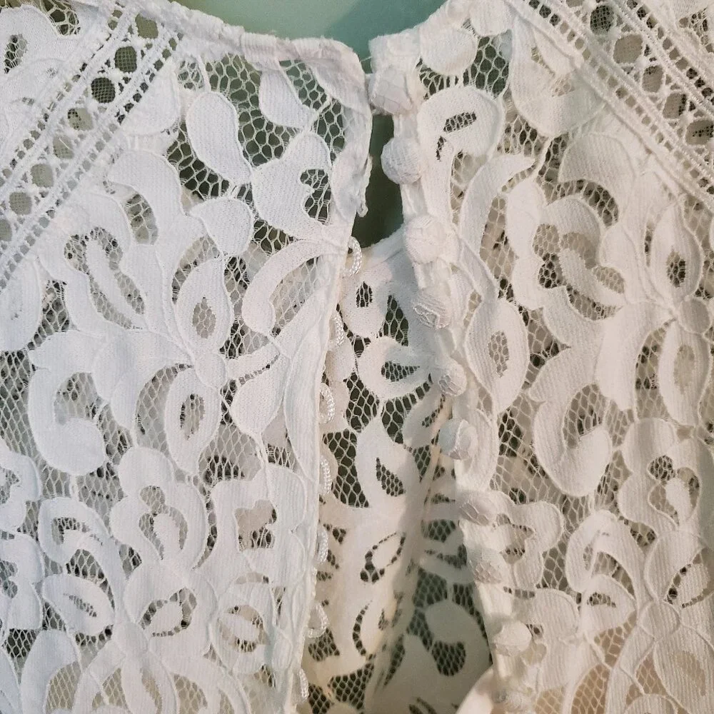 David's Bridal White Lace Top - Picture 3 of 7